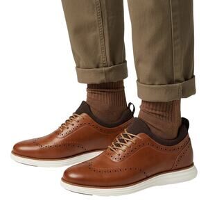 Bruno Marc MaxFlex Men's Brown Wingtip Brogue Oxford Dress Shoes Size 11 NWB